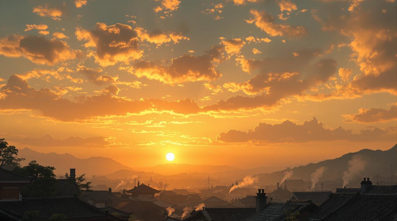 日漫番剧网站 - 暮色四合的温情剧场，夕阳下的乡村美景